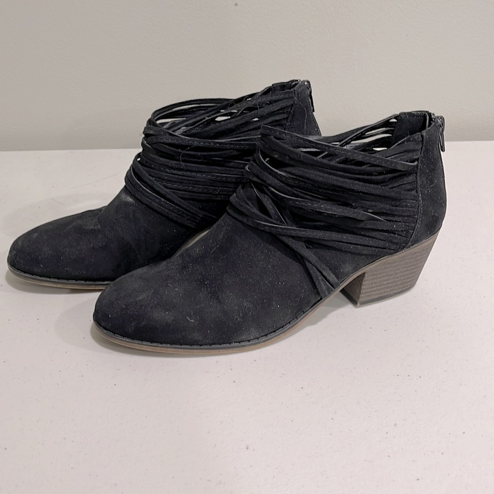 Fergalicious black suede booties